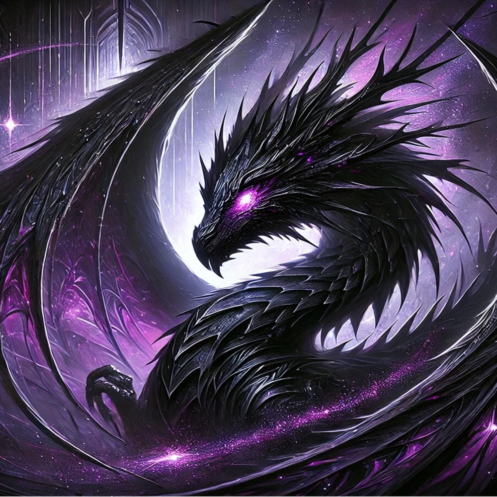 Black & Purple Dragon Custom Tumbler 2 Sizes to Choose From